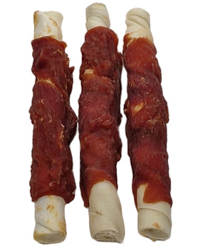 AL119 RAWHIDE STICK WRAPPED WITH DUCK 17cm  400g
