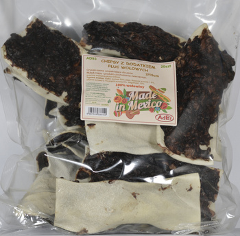 AD93 RAWHIDE CHIPS WITH BEEF LUNG 2X6’’ 20PK