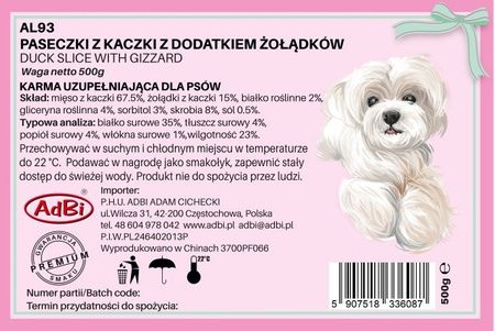 AL93 DUCK SLICE WITH GIZZARD 500g