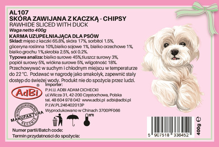 AL107 RAWHIDE SLICE WITH DUCK 400g