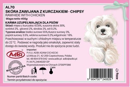 AL70 CHIPSY Z KURCZAKIEM 400G