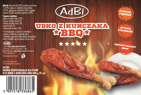 AL203 A'LA UDKO Z KURCZAKA BBQ 400g - 25szt