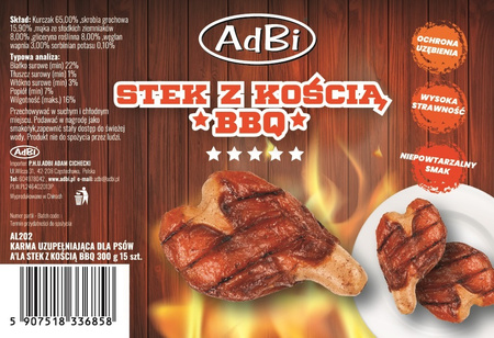 AL202 A'LA STEK Z KOŚCIĄ BBQ 300g - 15szt