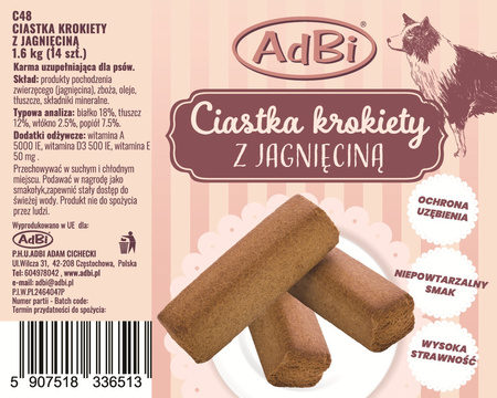 C48 Ciastka krokiety z jagnięciną 1.6kg  ( 14szt )