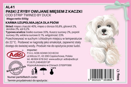 AL41 COD STRIP TWINED BY DUCK 500g