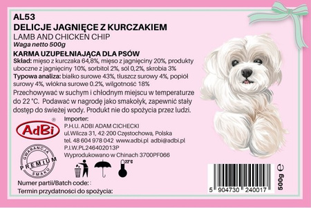 AL53 LAMB &CHICKEN CHIP 500G 