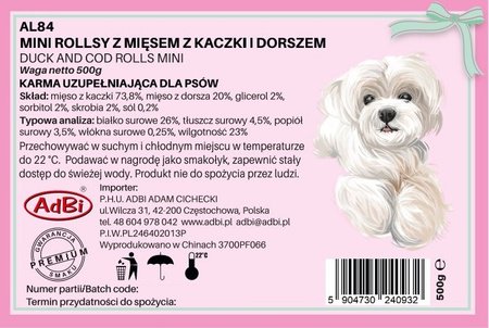AL84 MINI ROLLS DUCK COD 500G