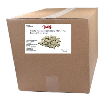 C45K  KARTON LUZ 10kg - Ciastka Mini Sandwicz brązowy 3.5cm